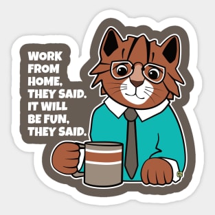 Work From Home Office Cat Sticker